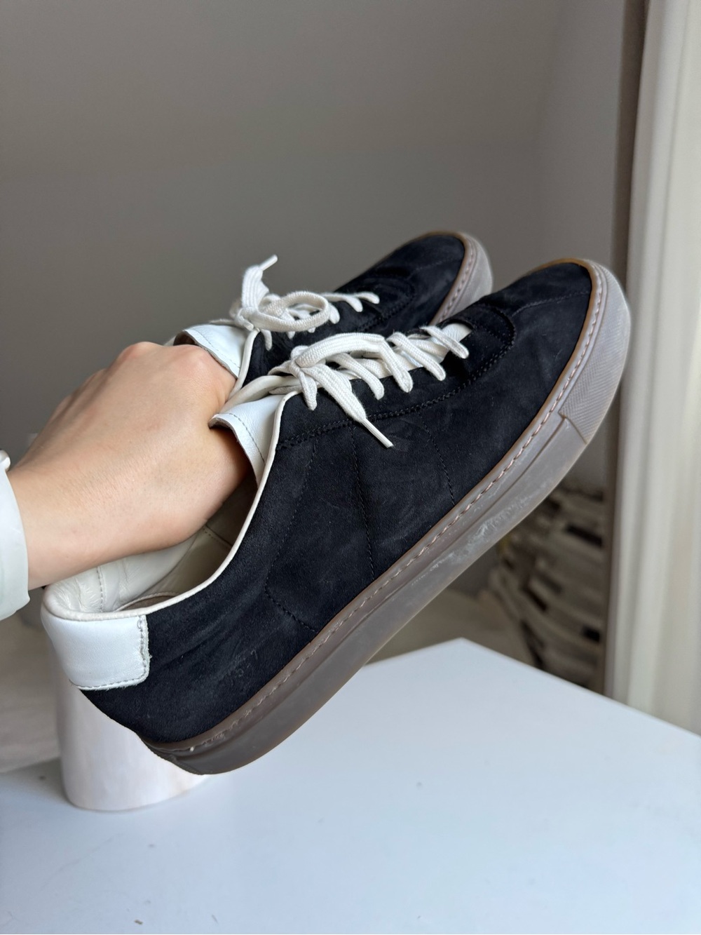 Common Projects Black Suede Low-Top Sneakers